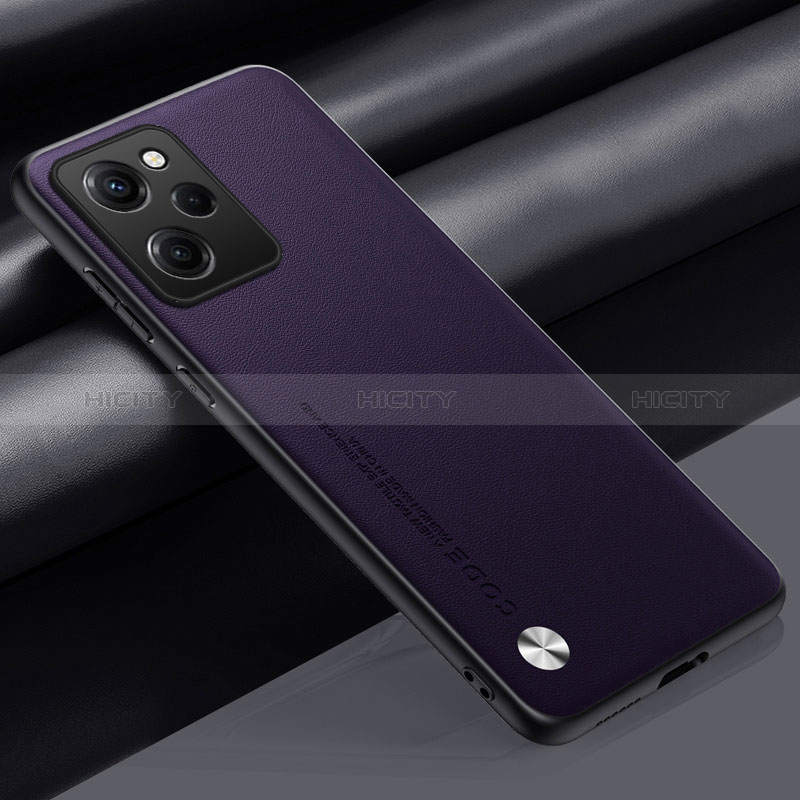 Funda Lujo Cuero Carcasa S01 para Xiaomi Poco X5 Pro 5G Morado