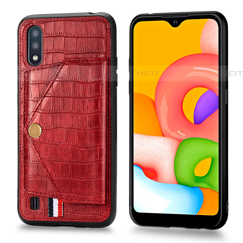 Funda Lujo Cuero Carcasa S01D para Samsung Galaxy A01 SM-A015