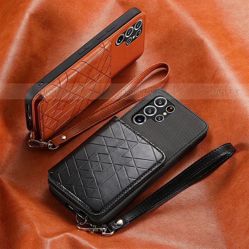 Funda Lujo Cuero Carcasa S01D para Samsung Galaxy S21 Ultra 5G