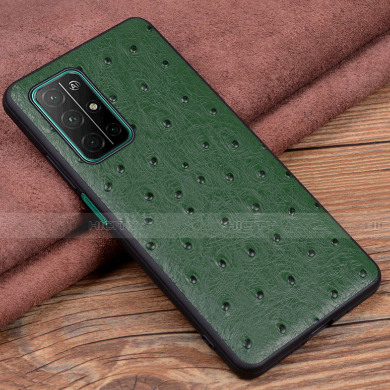 Funda Lujo Cuero Carcasa S02 para Huawei Honor 30S Verde