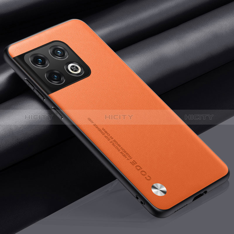 Funda Lujo Cuero Carcasa S02 para OnePlus 10 Pro 5G Naranja