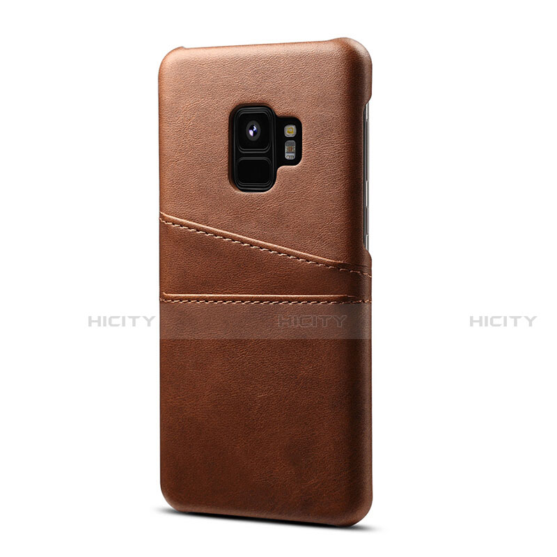 Funda Lujo Cuero Carcasa S02 para Samsung Galaxy S9 Marron