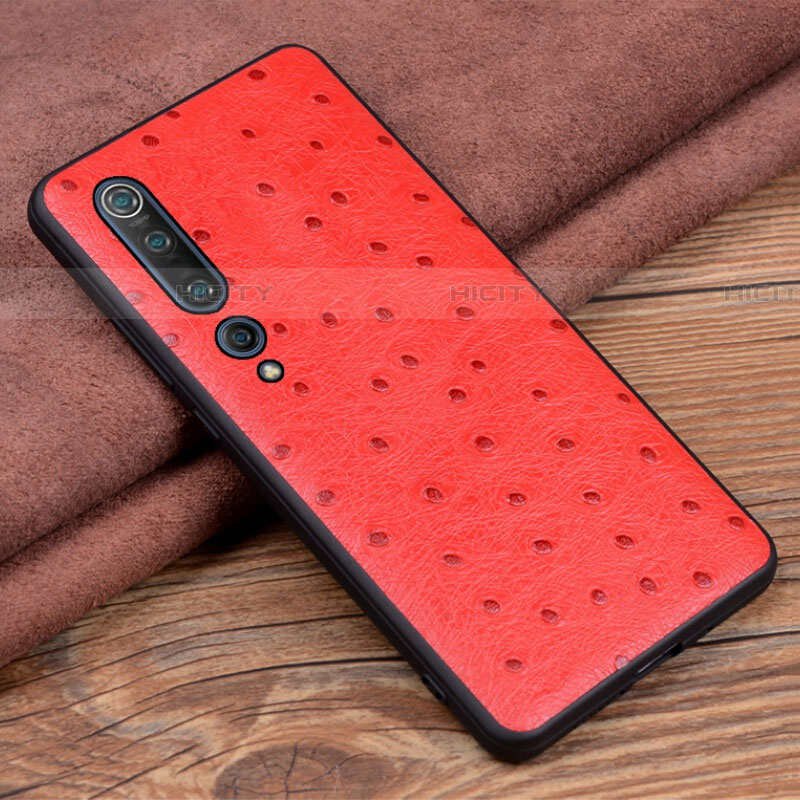 Funda Lujo Cuero Carcasa S02 para Xiaomi Mi 10 Rojo