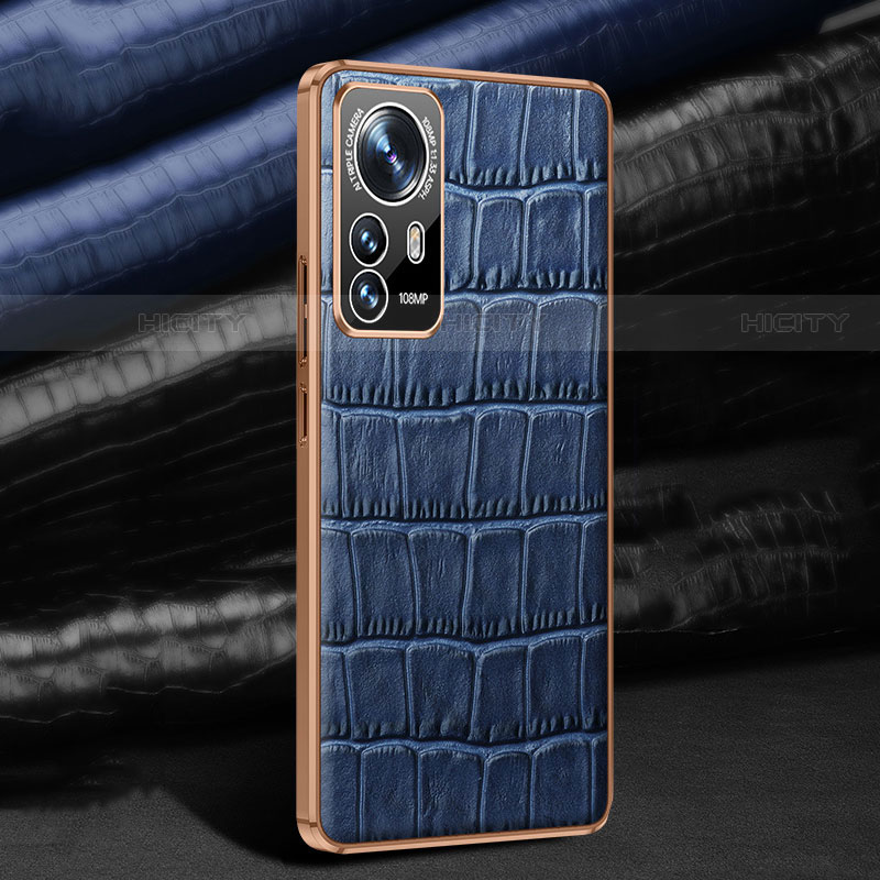 Funda Lujo Cuero Carcasa S02 para Xiaomi Mi 12 Pro 5G Azul