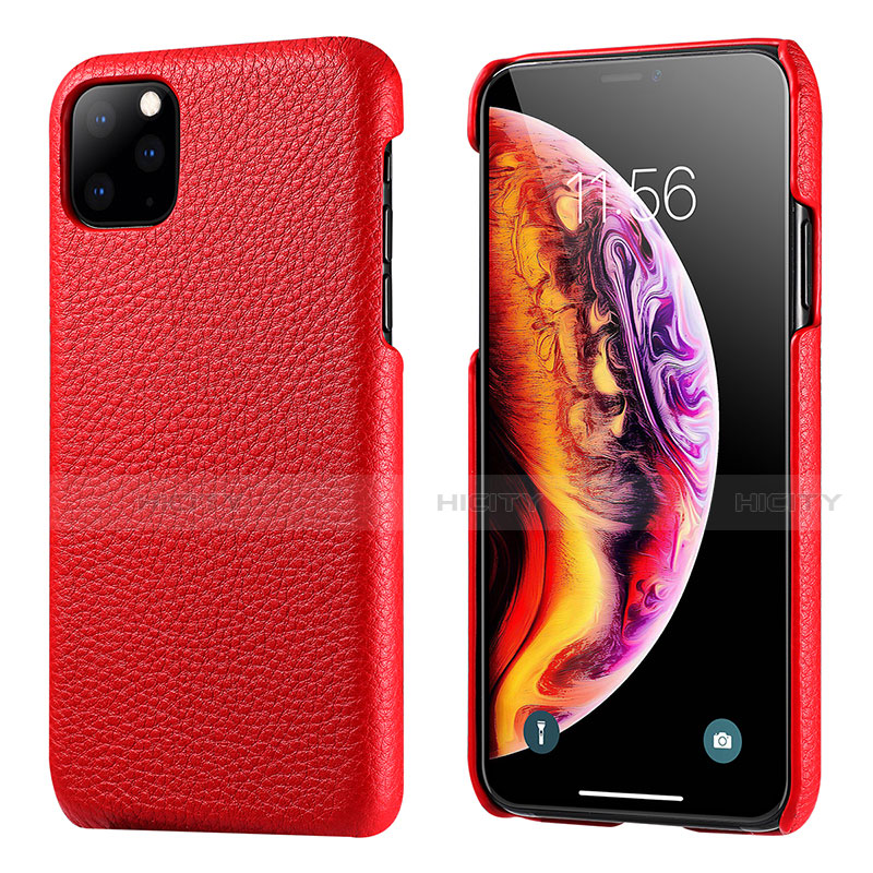 Funda Lujo Cuero Carcasa S03 para Apple iPhone 11 Pro Rojo