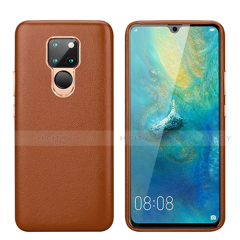 Funda Lujo Cuero Carcasa S03 para Huawei Mate 20 Marron