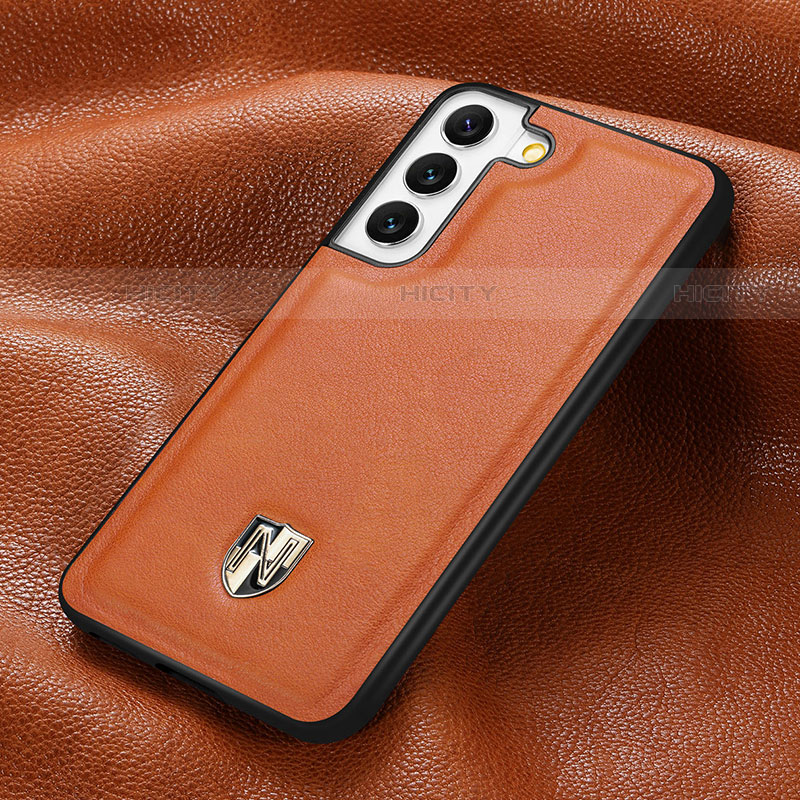 Funda Lujo Cuero Carcasa S06D para Samsung Galaxy S21 Plus 5G Naranja