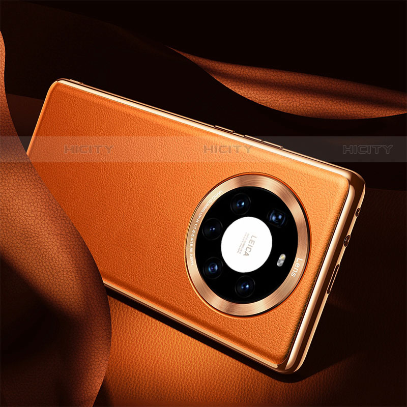 Funda Lujo Cuero Carcasa S08 para Huawei Mate 40 Pro+ Plus Naranja
