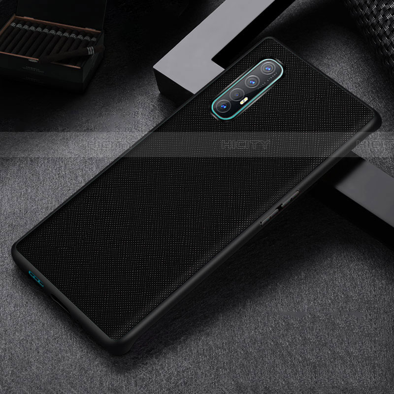 Funda Lujo Cuero Carcasa S09 para Oppo Find X2 Neo Negro