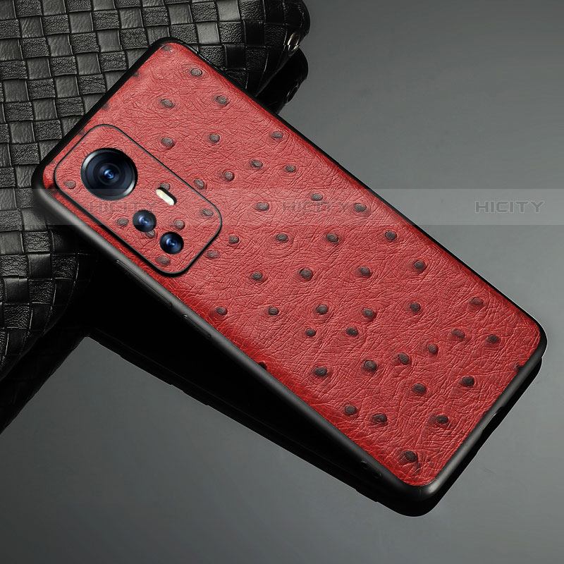 Funda Lujo Cuero Carcasa S09 para Xiaomi Mi 12S 5G Rojo