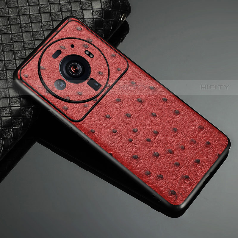 Funda Lujo Cuero Carcasa S11 para Xiaomi Mi 12S Ultra 5G Rojo
