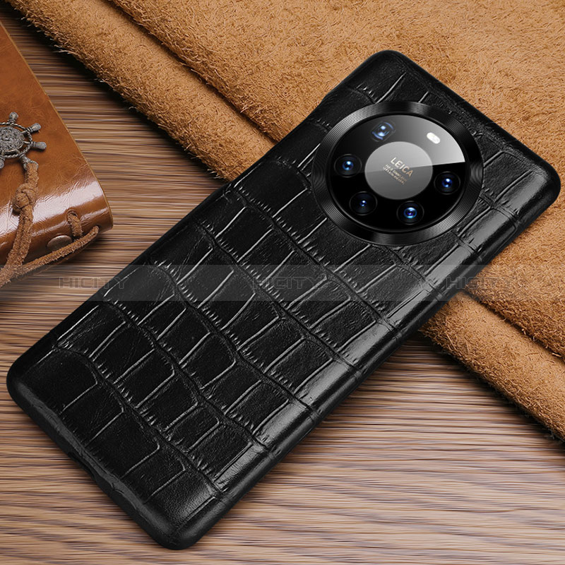 Funda Lujo Cuero Carcasa ST3 para Huawei Mate 40 Pro+ Plus Negro