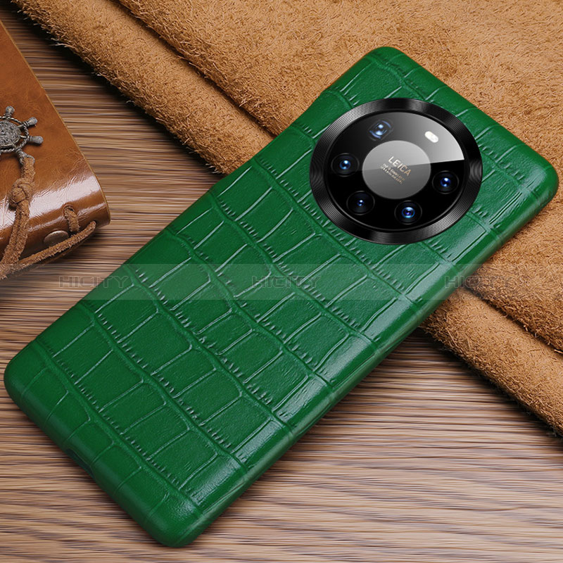 Funda Lujo Cuero Carcasa ST3 para Huawei Mate 40 Pro+ Plus Verde