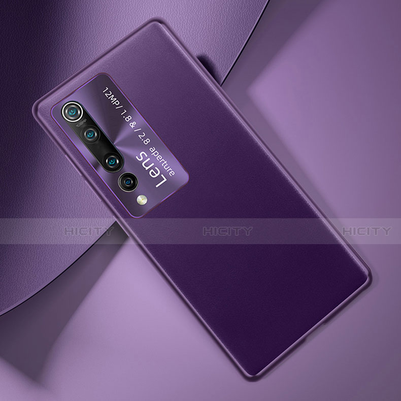 Funda Lujo Cuero Carcasa T01 para Xiaomi Mi 10 Pro Morado