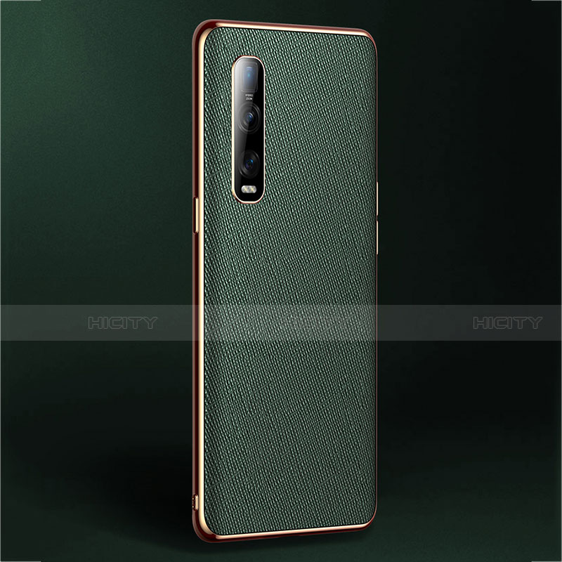 Funda Lujo Cuero Carcasa U02 para Oppo Find X2 Pro Verde