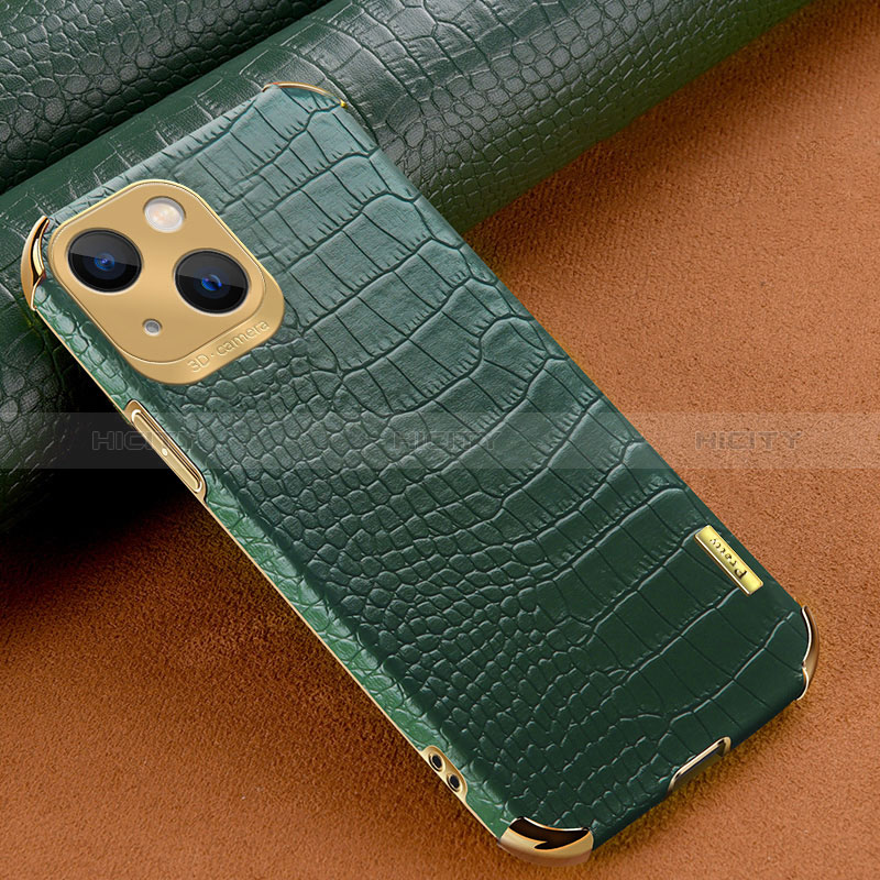 Funda Lujo Cuero Carcasa XD1 para Apple iPhone 13 Verde