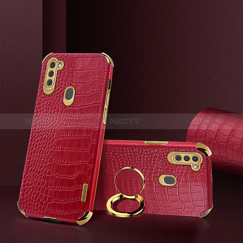 Funda Lujo Cuero Carcasa XD1 para Samsung Galaxy A11 Rojo