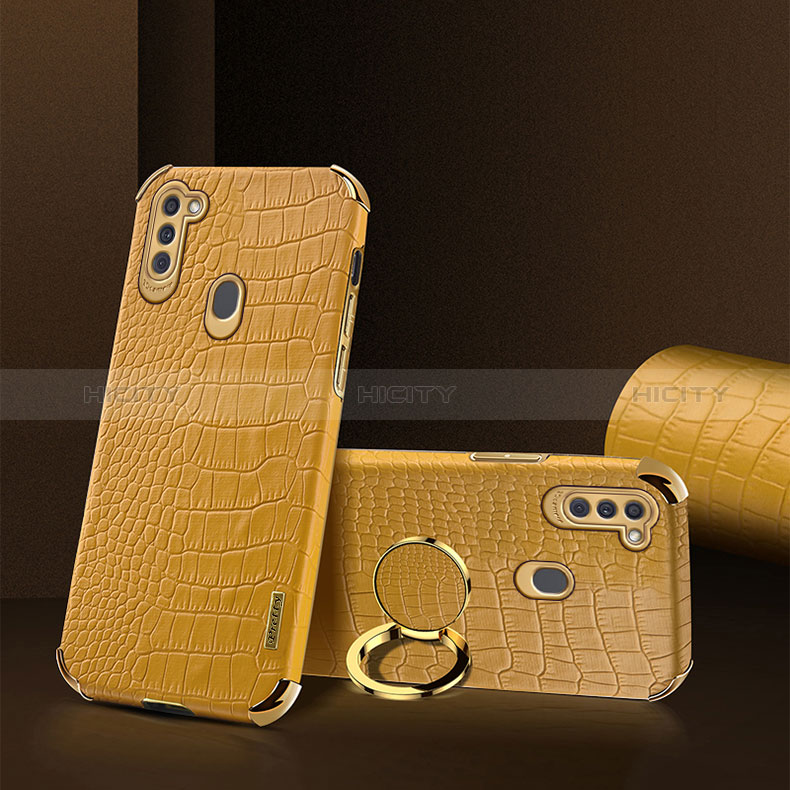 Funda Lujo Cuero Carcasa XD1 para Samsung Galaxy M11 Amarillo