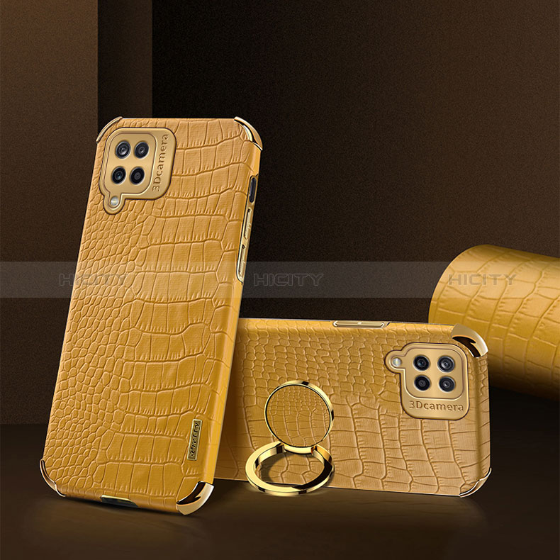 Funda Lujo Cuero Carcasa XD2 para Samsung Galaxy F12 Amarillo