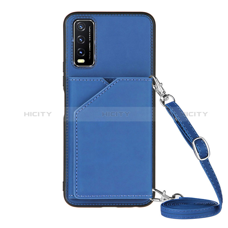 Funda Lujo Cuero Carcasa Y01B para Vivo Y11s Azul