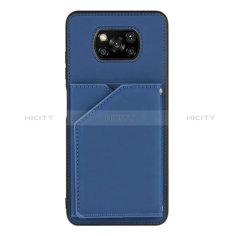 Funda Lujo Cuero Carcasa Y01B para Xiaomi Poco X3 NFC Azul