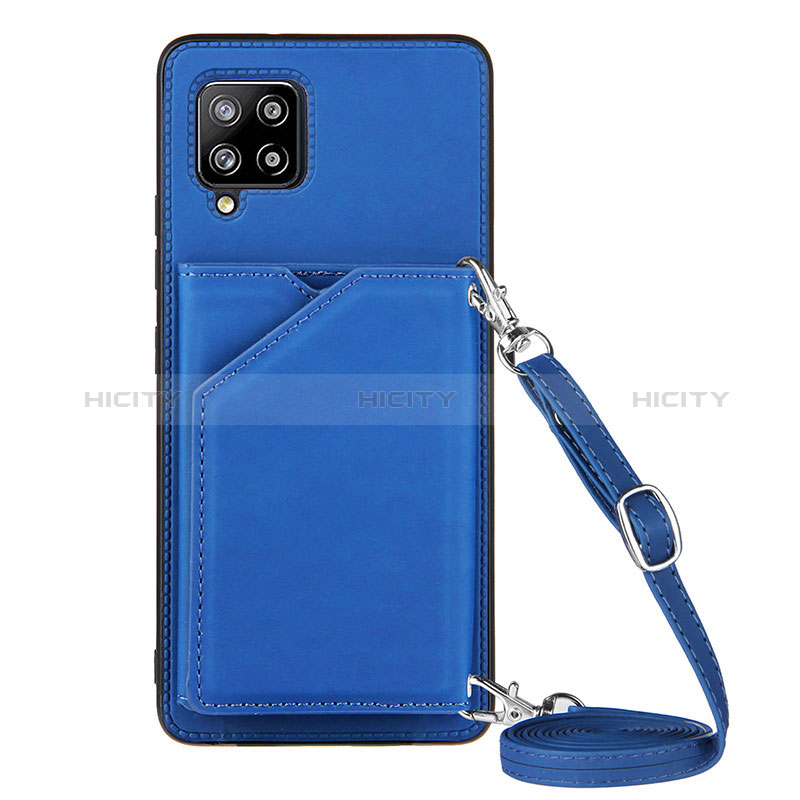 Funda Lujo Cuero Carcasa Y02B para Samsung Galaxy A42 5G Azul
