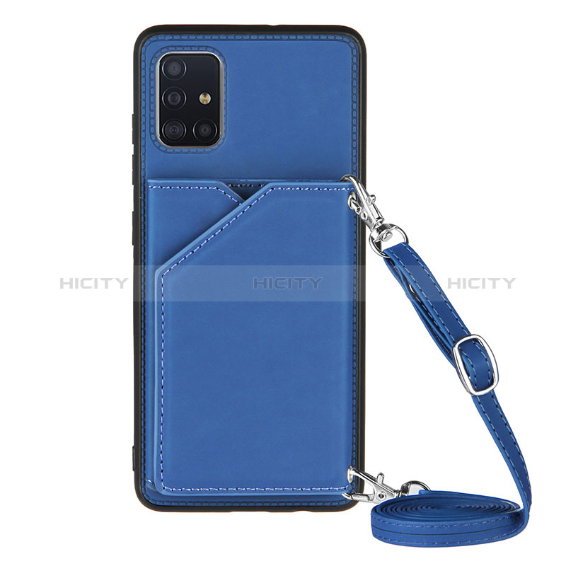 Funda Lujo Cuero Carcasa Y02B para Samsung Galaxy A71 5G Azul