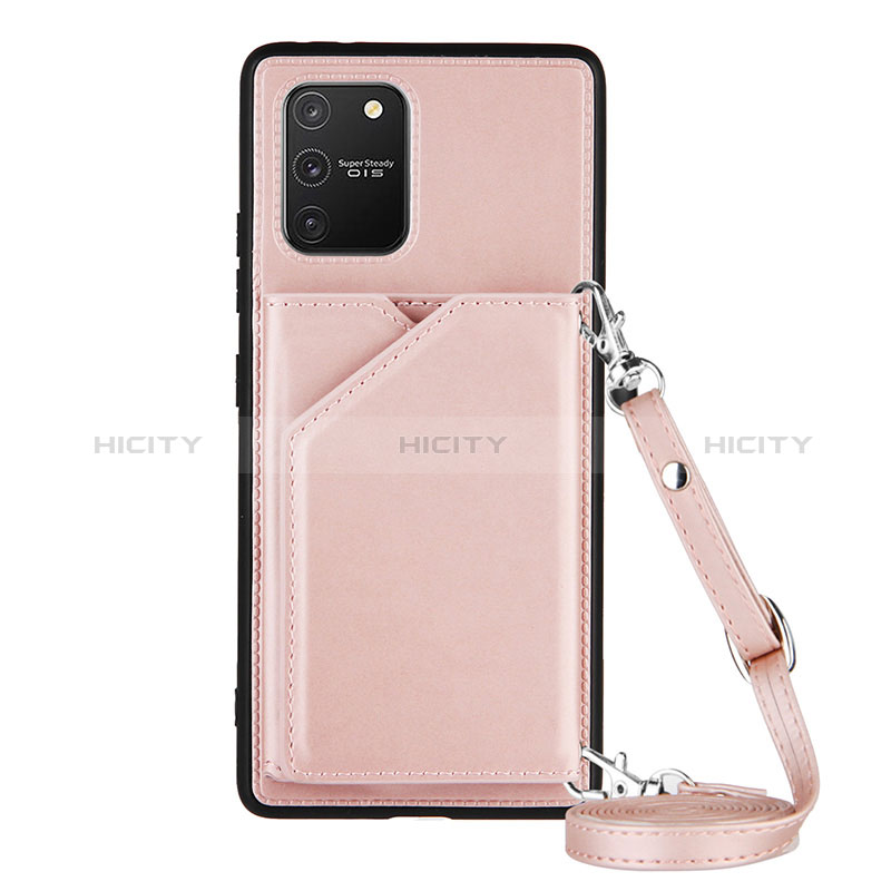 Funda Lujo Cuero Carcasa Y02B para Samsung Galaxy A91 Oro Rosa