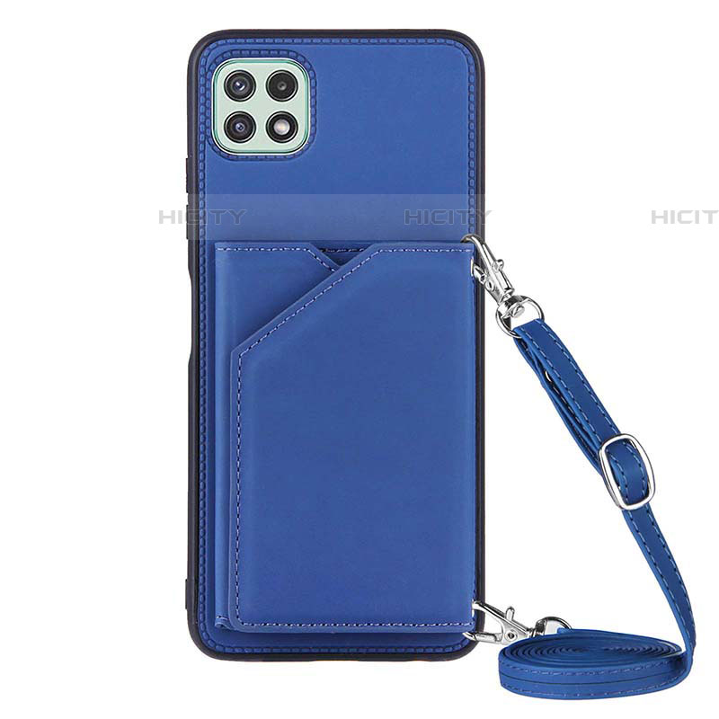 Funda Lujo Cuero Carcasa Y02B para Samsung Galaxy F42 5G Azul