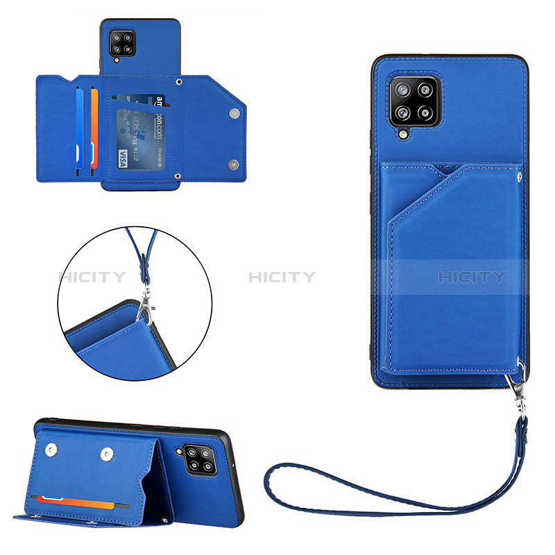 Funda Lujo Cuero Carcasa Y03B para Samsung Galaxy A42 5G Azul