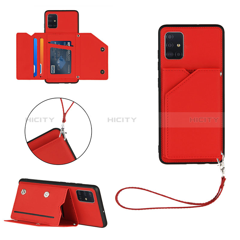 Funda Lujo Cuero Carcasa Y03B para Samsung Galaxy A51 4G Rojo