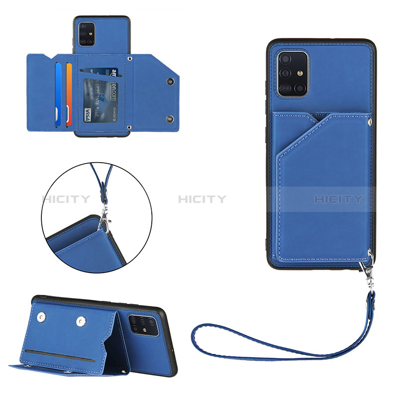 Funda Lujo Cuero Carcasa Y03B para Samsung Galaxy A51 5G Azul