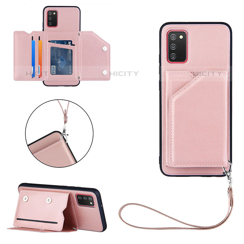 Funda Lujo Cuero Carcasa Y03B para Samsung Galaxy M02s Oro Rosa