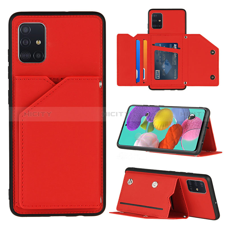 Funda Lujo Cuero Carcasa Y04B para Samsung Galaxy M40S Rojo