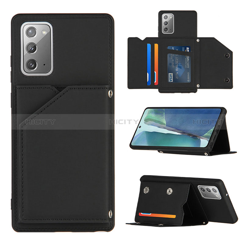 Funda Lujo Cuero Carcasa Y04B para Samsung Galaxy Note 20 5G Negro