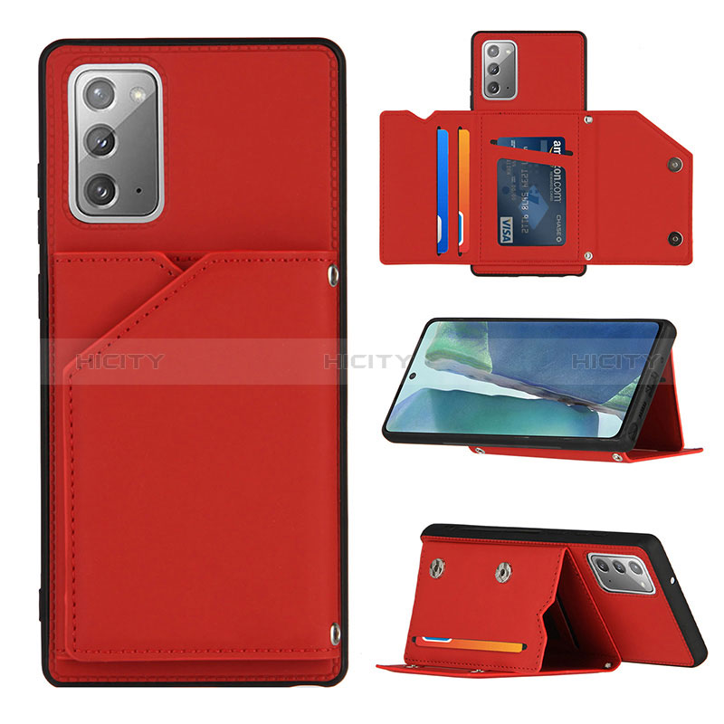 Funda Lujo Cuero Carcasa Y04B para Samsung Galaxy Note 20 5G Rojo