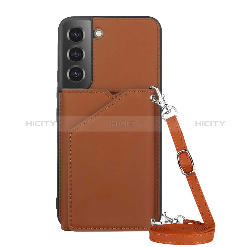 Funda Lujo Cuero Carcasa Y04B para Samsung Galaxy S25 Plus 5G Marron