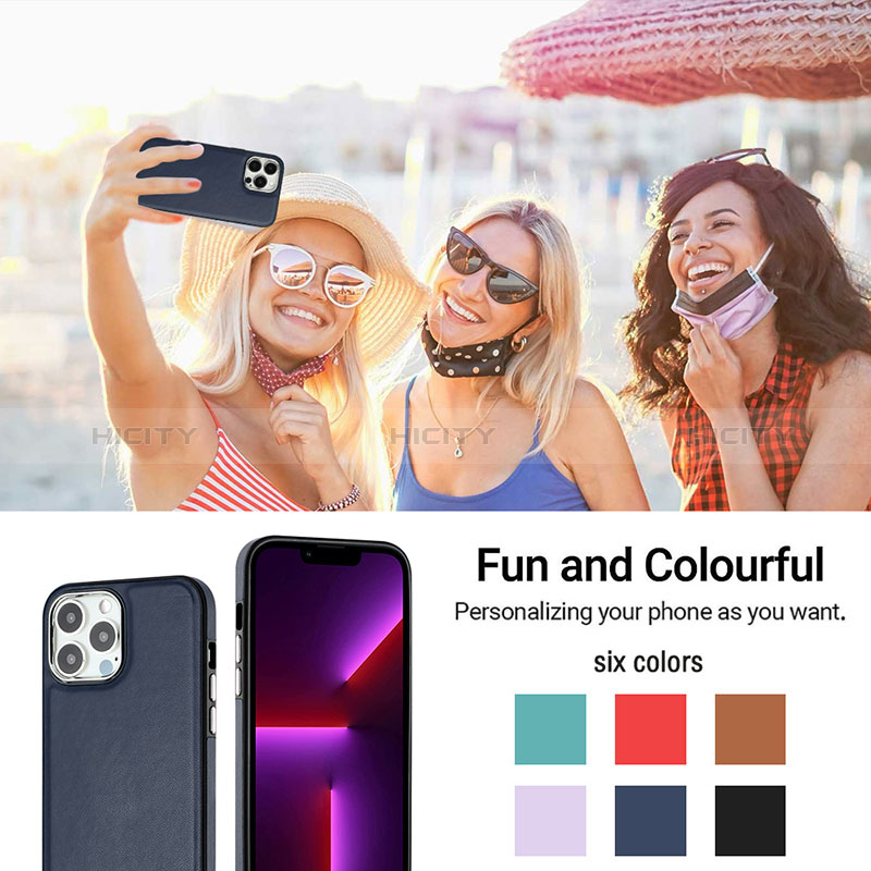 Funda Lujo Cuero Carcasa Y07B para Apple iPhone 13 Pro