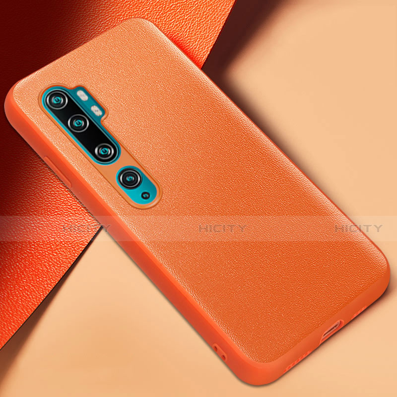 Funda Lujo Cuero Carcasa Z02 para Xiaomi Mi Note 10 Naranja