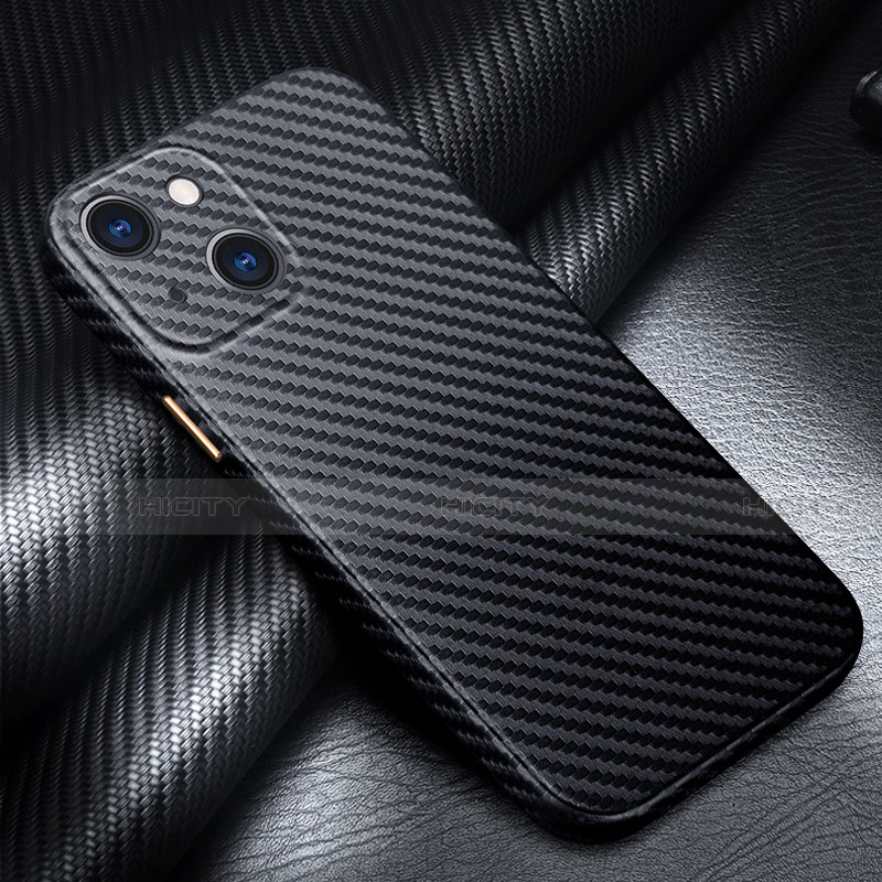 Funda Lujo Fibra de Carbon Carcasa Twill C01 para Apple iPhone 13 Negro