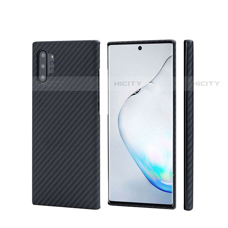 Funda Lujo Fibra de Carbon Carcasa Twill C01 para Samsung Galaxy Note 10 Plus Negro