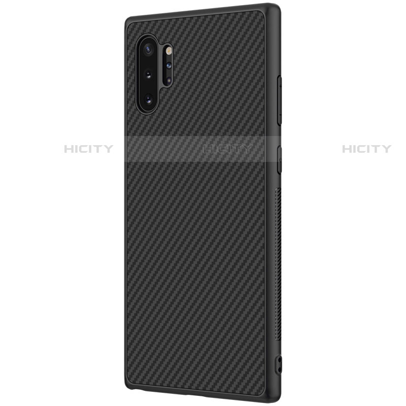 Funda Lujo Fibra de Carbon Carcasa Twill para Samsung Galaxy Note 10 Plus 5G Negro