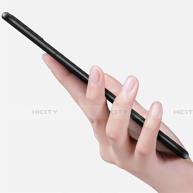 Funda Lujo Fibra de Carbon Carcasa Twill T01 para Huawei P Smart+ Plus (2019) Negro