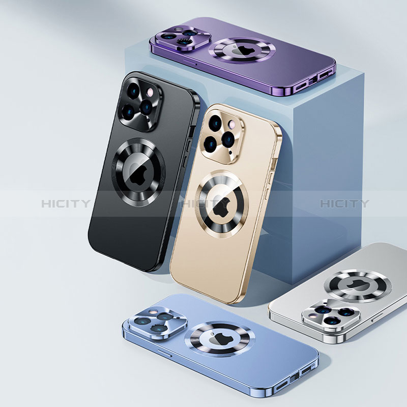 Funda Lujo Marco de Aluminio Carcasa 360 Grados con Mag-Safe Magnetic P01 para Apple iPhone 13 Pro