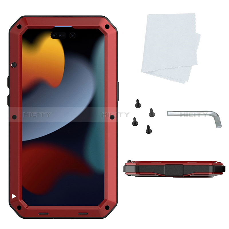 Funda Lujo Marco de Aluminio Carcasa 360 Grados HJ1 para Apple iPhone 13