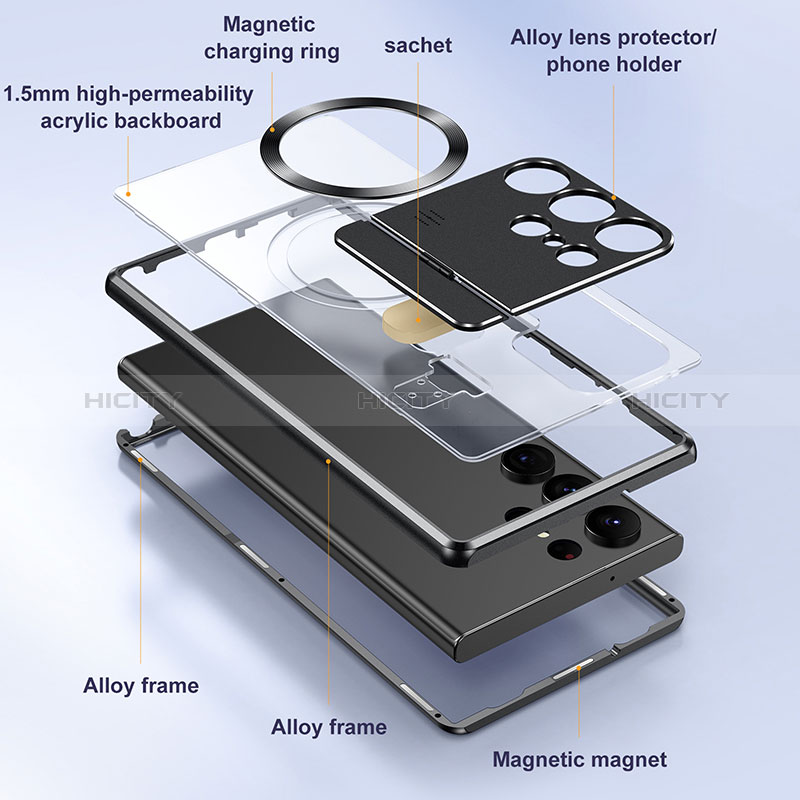 Funda Lujo Marco de Aluminio Carcasa 360 Grados LK1 para Samsung Galaxy S23 Ultra 5G