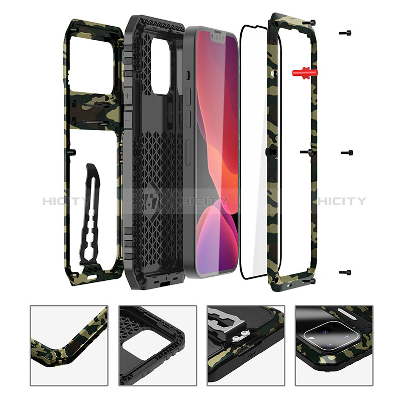 Funda Lujo Marco de Aluminio Carcasa 360 Grados LK2 para Apple iPhone 13 Pro Max