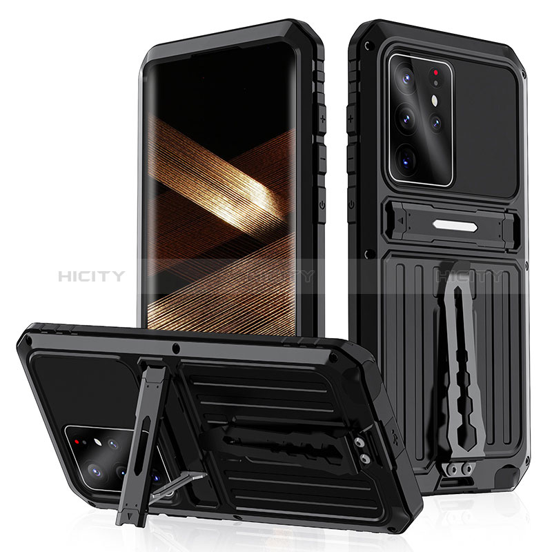 Funda Lujo Marco de Aluminio Carcasa 360 Grados LK2 para Samsung Galaxy S22 Ultra 5G