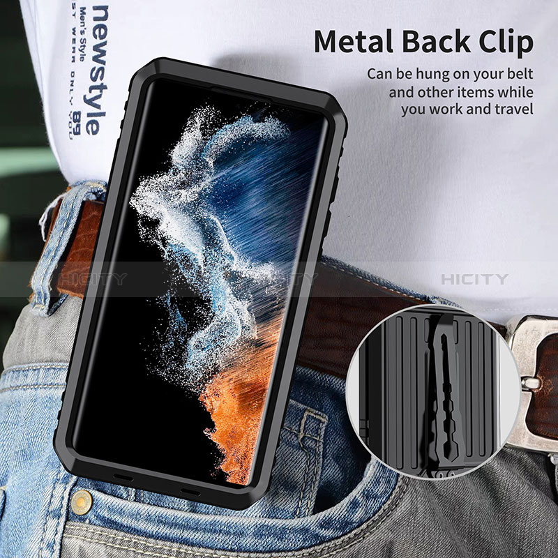 Funda Lujo Marco de Aluminio Carcasa 360 Grados LK2 para Samsung Galaxy S22 Ultra 5G