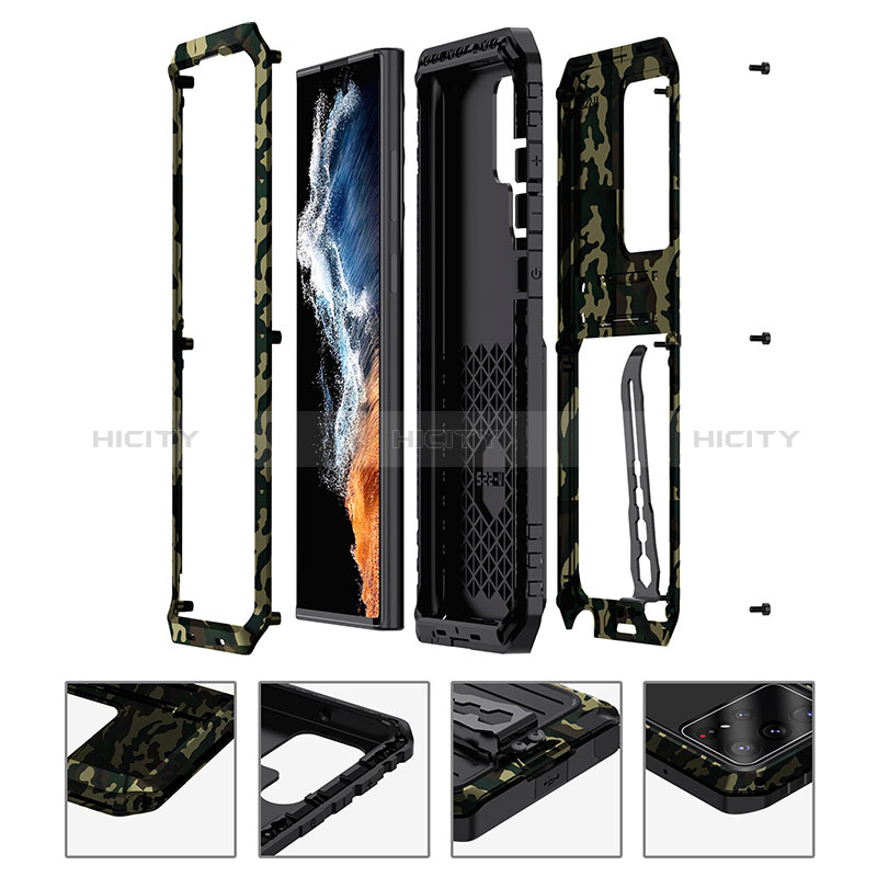 Funda Lujo Marco de Aluminio Carcasa 360 Grados LK2 para Samsung Galaxy S22 Ultra 5G